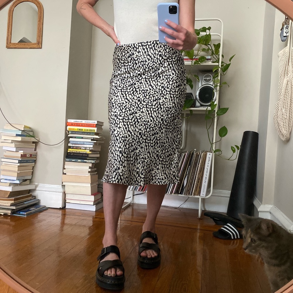 Leopard Bias Cut Skirt